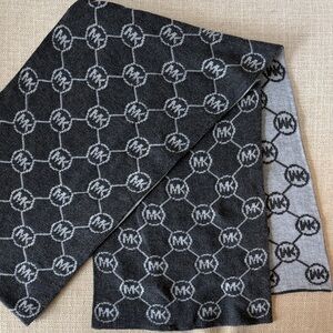 Michael Kors Dark and Light Gray Monogram Scarf